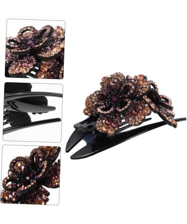 Angoily Hairpin Floral Hair Accessories Crystal Hair Comb Rhinestone Flower Hair Barrettes Crystal Headpiece Rhinestone Flower Hair Comb Barber Girl Miss Flowers Purple Resin Bottom Clip - Buy Online on GoSupps.com