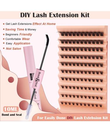 Individual Lash Extension Kit 110pcs 8-16mm D Curl Eye Lash Clusters Women Lash Bond and Seal Glue Strong Hold DIY False Eyelash Extension Applicator Tool Set for Beginner Self Application at Home - Buy Online on GoSupps.com