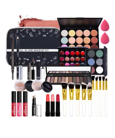 Versatile 30pcs Make-Up Set | Travel Cosmetics Case | Perfect Birthday & Xmas Gift for Women & Girls | Eyes Lips & Face Essentials - Buy Online on GoSupps.com