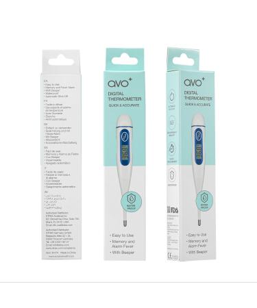 AVO+ Personal Digital Thermometer - Easy Temperature Checker for Adults Children Babies & Seniors | High/Low Alarm Fast Accurate Readings - Buy Online on GoSupps.com