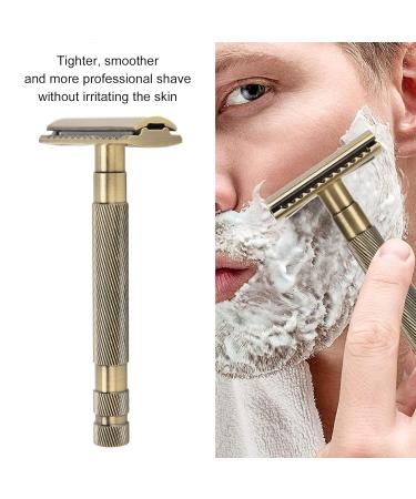 Buy Men's Facial Razors - Interchangeable Blade Double Edge Safety Trimmer Reusable Alloy with Non-Slip Grip - Buy Online on GoSupps.com