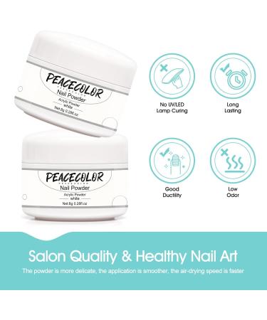 PEACECOLOR 3PC 8G White Acrylic Powder Set Professional for Quick Acrylic Nail Extension Acrylic Nail Kit Long-Lasting Nail Carving No Nail Lamp Needed DIY Nail Art at Home Gifts for Women Girls XA-47 - Buy Online on GoSupps.com