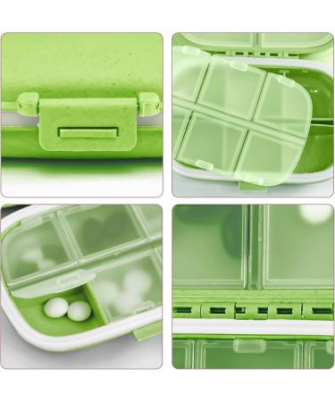 Zuiaso 1-Pack Daily Pill Organizer - 8 Compartments Travel-Friendly Vitamin Container Portable Green Medical Pill Box - Buy Online on GoSupps.com