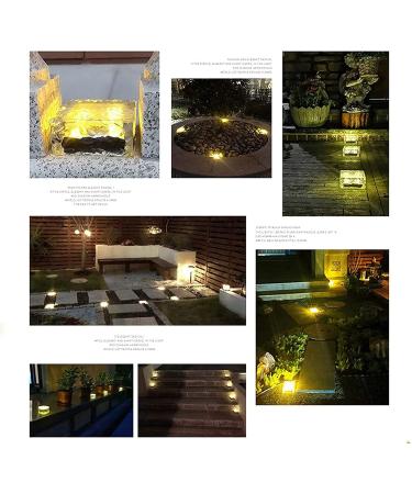 Set of 4 Solar Ice Cube Rocks Light LED Paver Garden in-Groud Buried Light Automatic Switch for Outdoor Path Road Yard Warm White - Buy Online on GoSupps.com