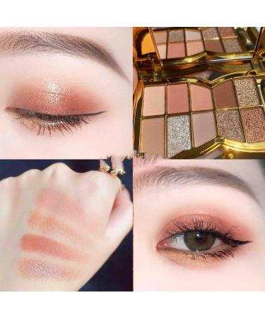 10 Colors Sparkle Shimmer Eyeshadow Palette Gold Eyeshadow Shimmer Makeup Palette Highly Pigmented Long Lasting Makeup Set Eye Shadow Palette Makeup 02 - Buy Online on GoSupps.com