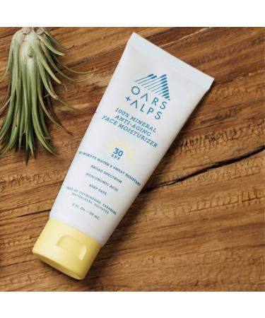 Oars + Alps Mineral SPF 30 Sunscreen with Hyaluronic Acid 2 Oz - Water & Sweat Resistant, Oil-Free, TSA Friendly - Buy Online on GoSupps.com