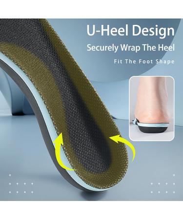 Arch Support Insoles for Flat Feet & Foot Pain Relief - Shock Absorb Orthotic Inserts for Men/Women | Plantar Fasciitis Support (Black L: Men 9-10/Women 10-11 - Buy Online on GoSupps.com