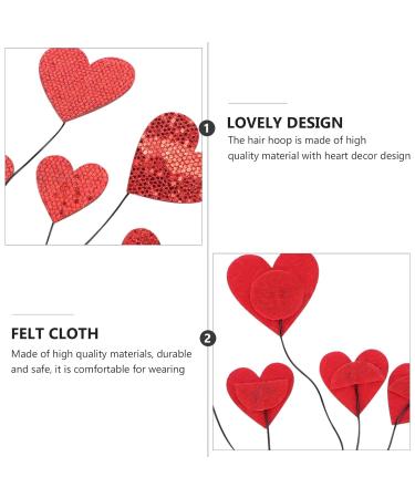 Beaupretty Glitter Heart Headband - Red Lametta Hair Band for Valentine's Day Weddings & Photo Props - Buy Online on GoSupps.com