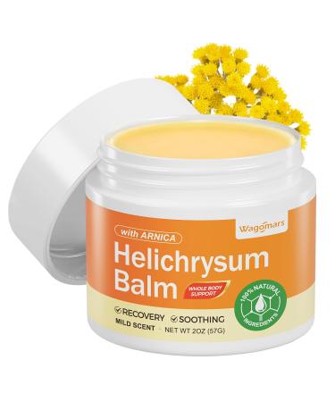 Helichrysum Balm for Skin Repair & Renewal - Natural Soothing Helichrysum Essential Oil Balm with Arnica for Bruise & Redness Relief - Moisturizes & Revitalizes Dry, Sensitive & Aging Skin Versatile Use