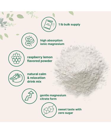 MiracleMag Calm Magnesium Powder 1lb | Magnesium Citrate Supplement | Sweet Raspberry Lemon Flavored | Calm & Relaxation Mineral Support | Easily Absorbed Ionic Form | Non-GMO Vegan Sugar Free - Buy Online on GoSupps.com