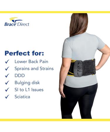 Brace Direct Lumbar Lower Back Support Brace - Relief for Pain Herniated Discs Sciatica | Universal Fit for Men & Women - Buy Online on GoSupps.com
