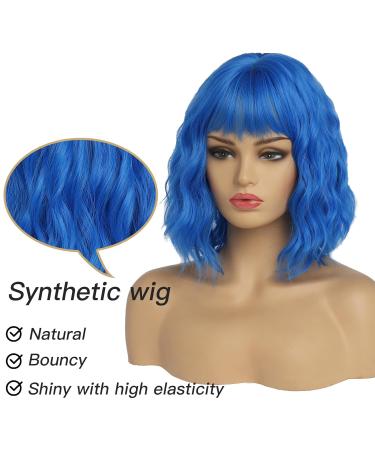 Establishment Short Blue Wig for Women | Ombre Bob with Dark Roots | Natural Synthetic Hair for Everyday Party & Cosplay (10 Inches) - Buy Online on GoSupps.com