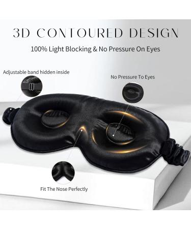 Buy 100% 22 Momme Mulberry Silk Sleep Mask | Weighted 3D Blackout Eye Cover for Lash Extensions | Adjustable for Men & Women - Premium Sleep Essential - Buy Online on GoSupps.com