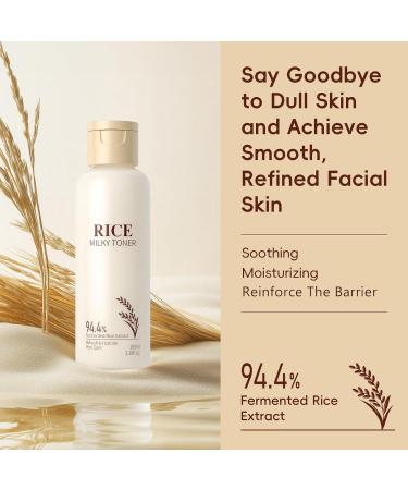 Milky Rice Toner for Face Rice Toner Korean Facial Deep Hydrating Toners with Oryza Sativa Bran Extract Glow Glass Skin Moisturizing Soothing Sensitive Skin 3.38 Floz - Buy Online on GoSupps.com