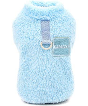 Smalllee Lucky Store Sherpa Fleece Sweater Vest for Small Dogs & Cats | Warm Turtleneck Sweatshirt for Autumn & Winter | D-Ring Design for Yorkies & Chihuahuas | Size XL Blue - Buy Online on GoSupps.com