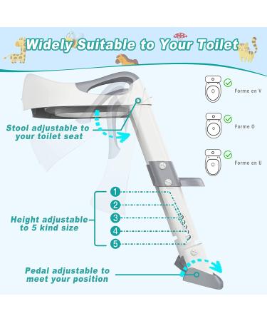 Potty Training Seat with Anti-Slip Step Ladder - Toddler Toilet Seat for Kids - Grey - Buy Online on GoSupps.com