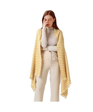 Ladies Cotton Scarf Women Autumn Winter Elegant Print Triangle Scarf Hood Scarf Wrap Turban Triangle Scarf One Size Yellow