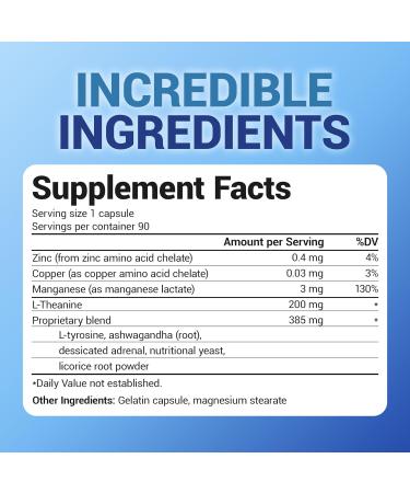 Dr. Berg L-Theanine 200mg - Includes Zinc Copper L-Tyrosine & Ashwagandha L-Theanine Supplement Adrenal Support - for Relaxation Stress Relief and Mental Clarity* 90 Gelatin Capsules - Buy Online on GoSupps.com