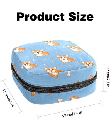 Buy Women's Bonds Storage Pockets Stillpad Halter Little Corgi Dog Pattern Portable Period Kit Bag - Feminine Product for Women & Girls - Bone Blue Design - Buy Online on GoSupps.com