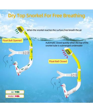 Uniswim Kids Snorkel with Rotate Function - Yellow | Child Training Swimming Front Snorkel for Boys and Girls - Buy Online on GoSupps.com