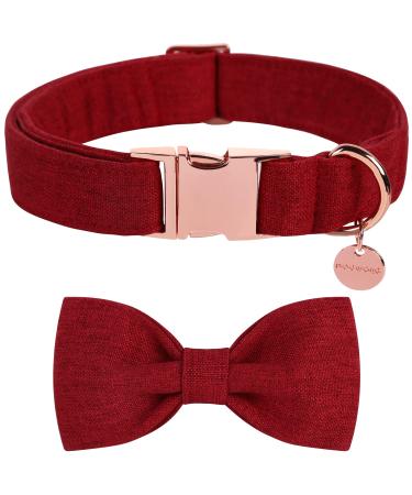Dogwong dog collar with removable fly Christmas red pet collar dog dog gift for girls or boys dogs comfortable adjustable dog collar for small medium-sized dogs X-Small (pack of 1) Christmas red