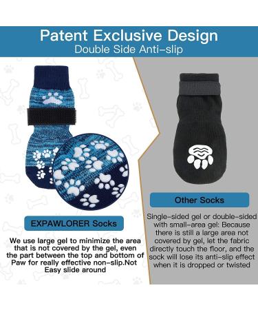 Expawlorian Non-Slip Dog Socks - Soft Breathable Paw Protection for All Dogs | Adjustable Straps & Traction Control | Blue XS (4 Count) - Buy Online on GoSupps.com
