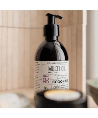 Ecooking Organic Multi Oil Fragrance-Free 300ml | Moisturising Body Oil for Damp Skin Post-Bath/Shower | Jojoba Oil Sesame Oil & Calming Essential Oil Extracts of Orange Lavender & Rose With Fragrance - Buy Online on GoSupps.com