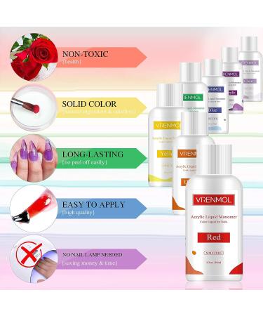 Vrenmol 7 Color Acrylic Liquid Monomer for Nail Extensions - Non-Yellowing, MMA Free - Buy Online on GoSupps.com