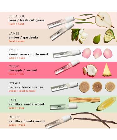 By Rosie Jane Discovery Perfume Set - 7 Piece Travel Size Perfume Set - Gift Set Includes Scents Missy Dulce Leila Lou James Lake and Dylan - Clean Perfume for Women (7 Count) - Buy Online on GoSupps.com