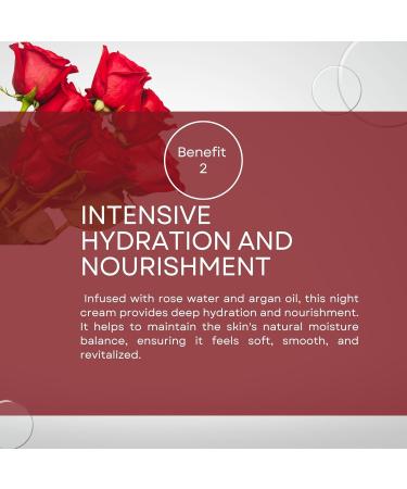 ROSLINE Regenerating night cream face cream 50 ml rose water rose oil & argan oil with JUVINITY nourishing velvety emulsion for all skin types restored fresh skin in the morning - Buy Online on GoSupps.com