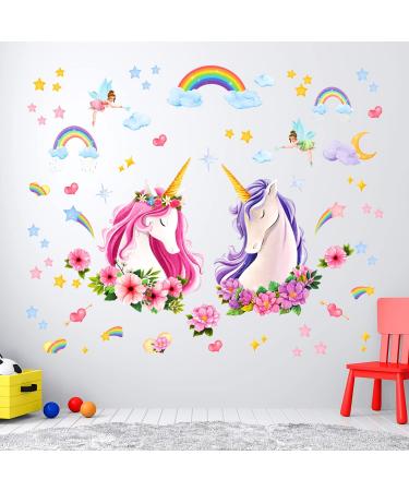 DECOWALL SG-2105 Unicorn Rainbow Wall Stickers - Removable Girls Nursery Bedroom Decor - Buy Online on GoSupps.com