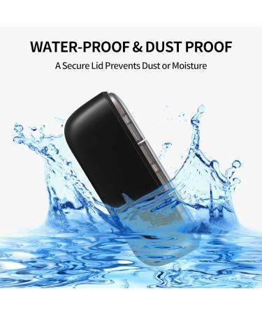 Small Black Pill Case Organizer | Waterproof 3 Compartment for Vitamins & Supplements - Ideal Travel Pill Holder - Buy Online on GoSupps.com