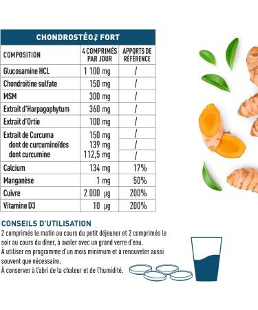 GRANIONS CHONDROSTEO+ FORT Articulations - Formule Renforc e - Curcuma - Mobilit & Souplesse Articulaire Flexibilit Capital Osseux - Glucosamine Chondro tine MSM Curcuma - 120 comprim s - Buy Online on GoSupps.com