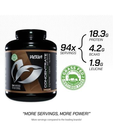 Muscle Feast Grass-Fed Whey Protein Concentrate Powder - Chocolate 5lb - Buy Online on GoSupps.com