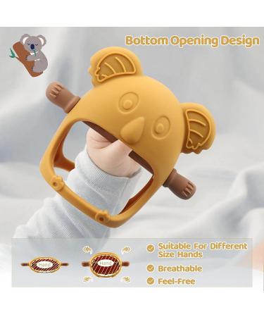 Koala Teething Toy for Babies 0-6 Months | Glue-Free Handle for Safe Chewing | Navy Blue Baby Chew Toy for Soothing Pacifier Sucking Needs - Buy Online on GoSupps.com