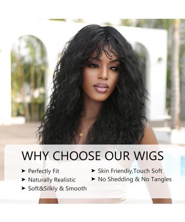 Testar Black Curly Wigs for Black Women | Shoulder-Length Deep Wavy & Heat-Resistant Synthetic Wig for Daily & Party Use - Buy Online on GoSupps.com