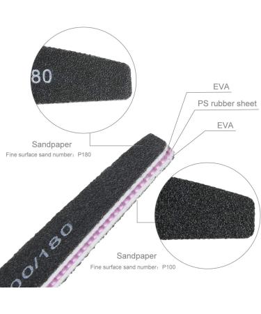 URAQT 16PCS Professional Nail Files Set 100/180 Grit - Double-Sided Emery Board for Nail Grooming and Styling (Black) - Buy Online on GoSupps.com