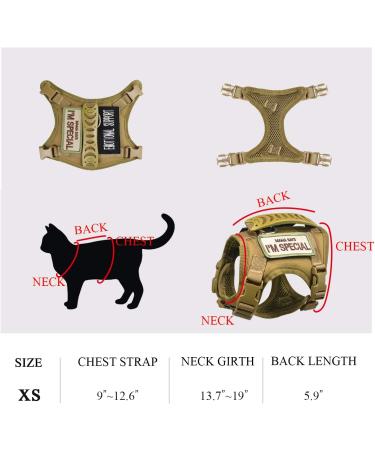 Tactical Cat Harness - Escape Proof Soft Mesh Pet Vest for Large Cats & Small Dogs - Adjustable and Comfortable - Khaki - Buy Online on GoSupps.com