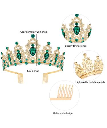 SuPoo Green Birthday Crown and Sash Kit - Rhinestone Tiara with Crystal Headband - Happy Birthday Decorations for Women - Buy Online on GoSupps.com