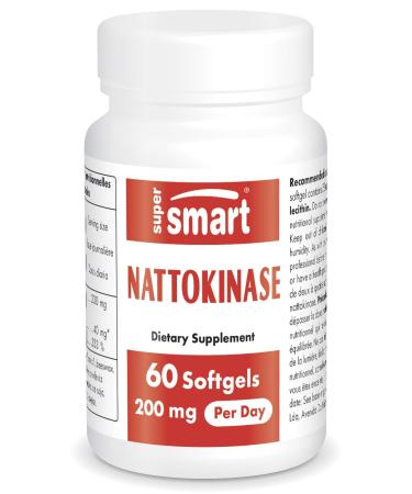 Supersmart - Nattokinase 50 mg - High in Vitamin K2 - Japanese fibrinolytic enzyme | Gluten free - 60 softgels
