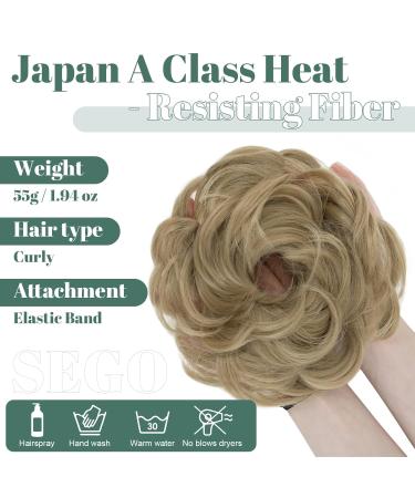 SEGO Large Bun Hairpiece with Elastic Band - Medium Blonde Ponytail Braid & Hair Extensions for Women (55g) - Buy Online on GoSupps.com