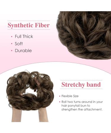 Haardutt Synthetic Hair Extensions - Tess Hair Part with Rubber Band 55g Ash Brown Large Bun Hair Tie for Women & Girls - Buy Online on GoSupps.com