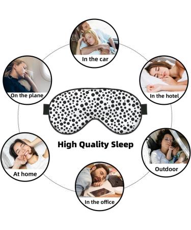Reusable Sleep Mask Eye Cover - Soft Blackout Eye Masks for Better Sleep Travel & Gifts | Black & White Dot Pattern - Buy Online on GoSupps.com