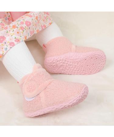JIASUQI Baby Winter Booties | Infant Soft House Slippers | Anti-Skid Crib Shoes 6-12 Months - Lpink - Buy Online on GoSupps.com