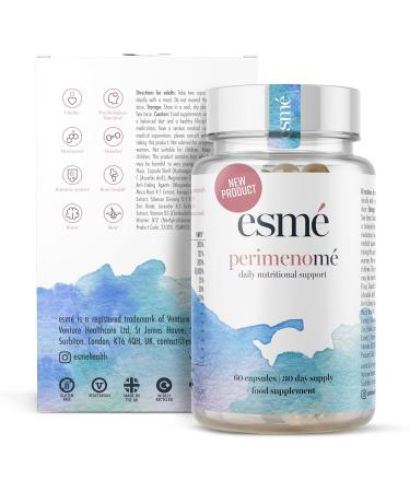 Menopause Supplements esm perimenom Perimenopause Supplements 1 Month Supply - Daily Support for The Early Stage of Menopause 60 Capsules - Includes Ashwagandha Vitamins and Red Clover (2)