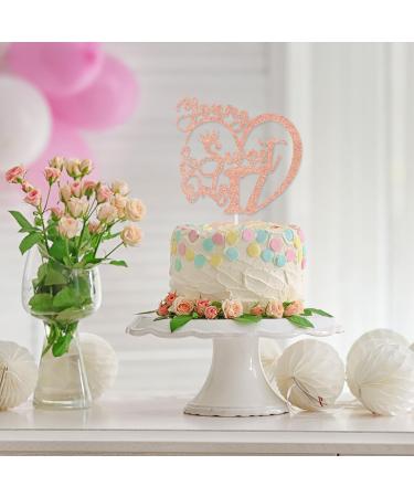 RLXPT Happy 17th Birthday Cake Topper Young Sweet & Only 17 Cake Decorations Dancing Queen 17 17th Birthday Party Decorations Rose Gold Glitter - Buy Online on GoSupps.com