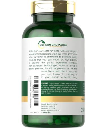 Carlyle Fruits and Veggies Supplement | 250 Capsules | Made with 30 Fruits and Vegetables | Vegetarian Non-GMO Gluten Free Superfood Formula - Buy Online on GoSupps.com