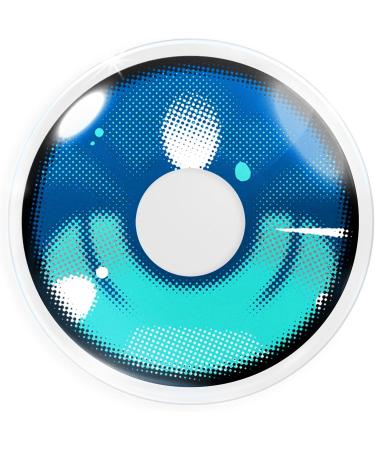 Meralens Anime Arc 3 Blue Crazy Fun Colored Contact Lenses Annual No Prescription Free Container Perfect for Carnival Halloween & Cosplay 2023 - Buy Online on GoSupps.com