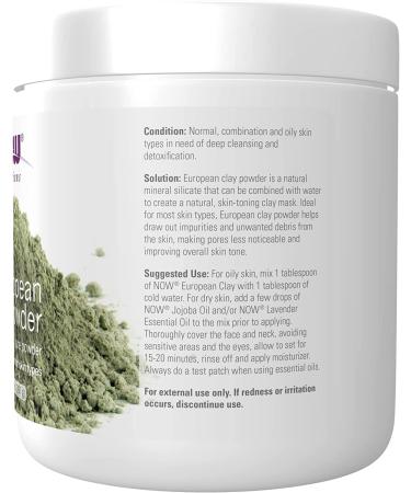 Now Foods European Clay Powder 14 oz - Natural Skin Detox & Beauty Treatment - Buy Online on GoSupps.com
