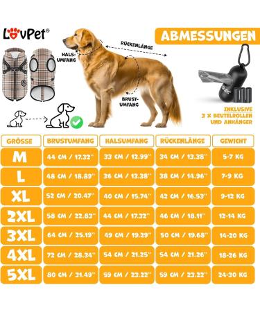 LOVPET Dog Jacket - Waterproof Winter Vest with Dishes 45 Fenders Reflectors & D-Ring - 2XL Beige | International Shipping Available - Buy Online on GoSupps.com